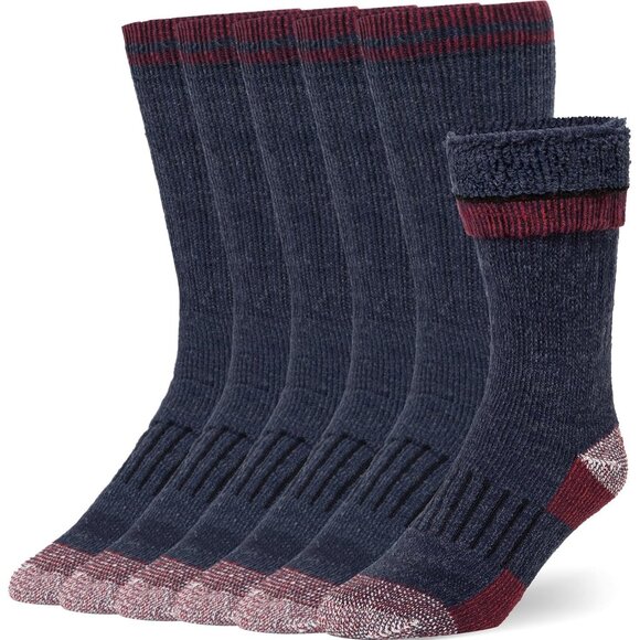 Unisex Blue (3 Pairs) Merino Wool Socks Casual Warm Winter Cozy Thermal Socks